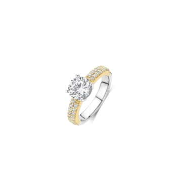 Ti Sento Milano Soliatire with Pave Band Ring