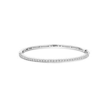 Ti Sento Milano Silver Cubic Zirconia Bangle