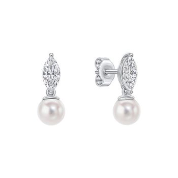 Diamonfire Marquise and Pearl Drop Earring