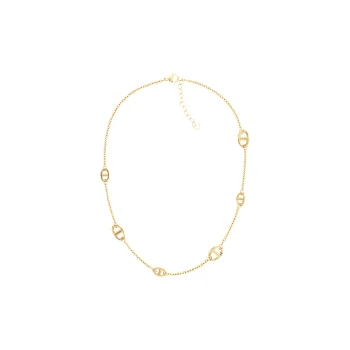 Tommy Hilfiger Ladies Gold Coffee Bean Link Necklace