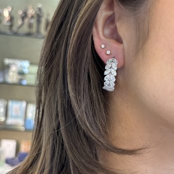 Absolute Silver Leaf Hoop Earrings