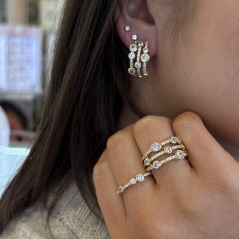 Absolute Gold Bubble Crystal Hoop Earrings