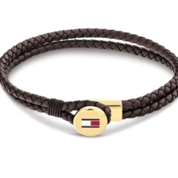 Tommy Hilfiger Gents Brown Leather Bracelet