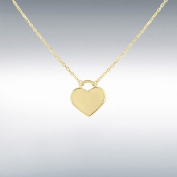 9ct Yellow Gold Heart Disc Pendant