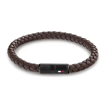 Tommy Hilfiger Gents Brown Leather Bracelet