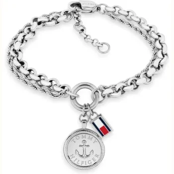 Tommy Hilfiger Ladies Silver Anchor Charm Bracelet