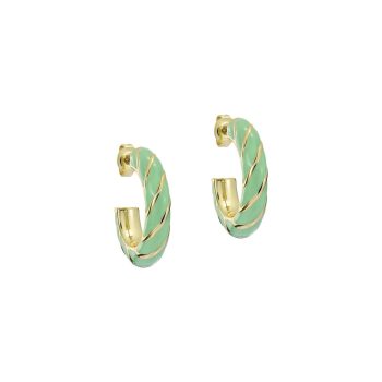 Ted Baker Gold Mint Green Enamel Twist Hoop Earrings