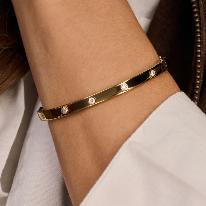 Ti Sento Milano Gold Stone Set Bangle