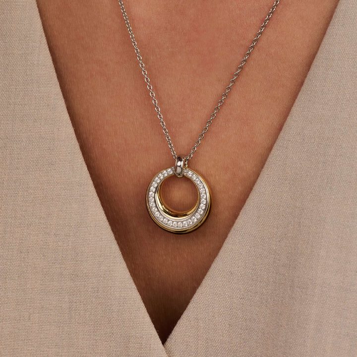Ti Sento Milano Two-Tone Open Circle Pendant