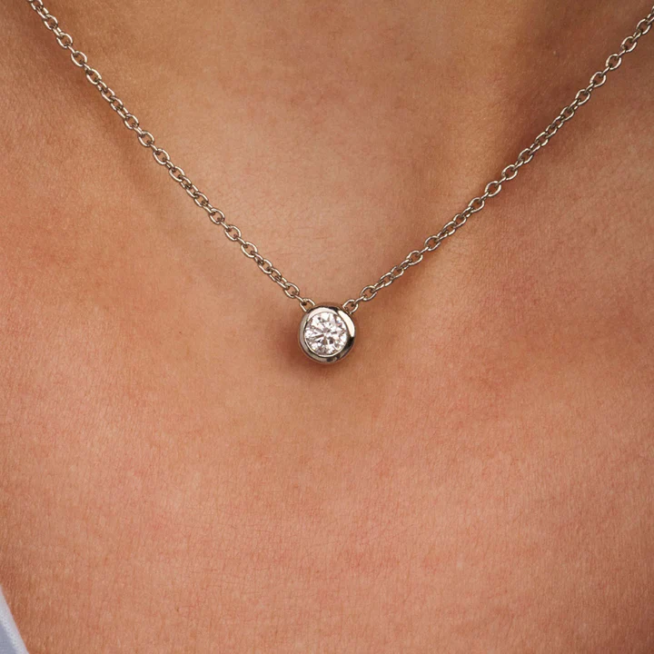 Ti Sento Milano Silver Bezel Solitaire Pendant