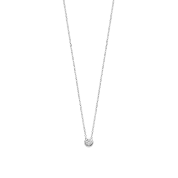 Ti Sento Milano Silver Bezel Solitaire Pendant