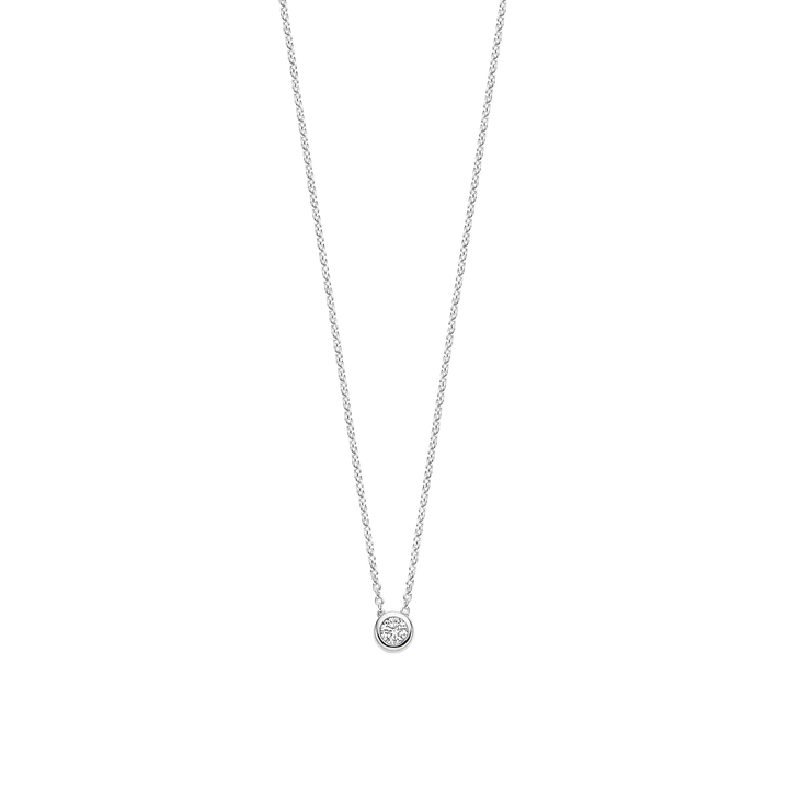 Ti Sento Milano Silver Bezel Solitaire Pendant