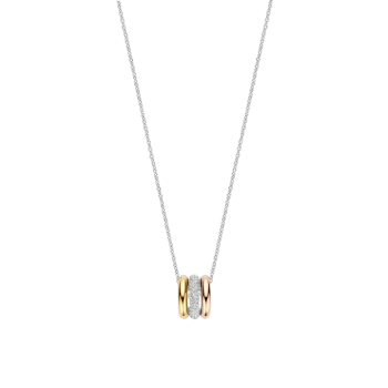 Ti Sento Milano Three-Tone Triple Circle Pendant