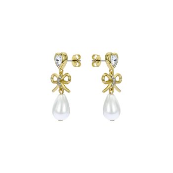 Ted Baker Gold Bow and Pearl Drop Earring