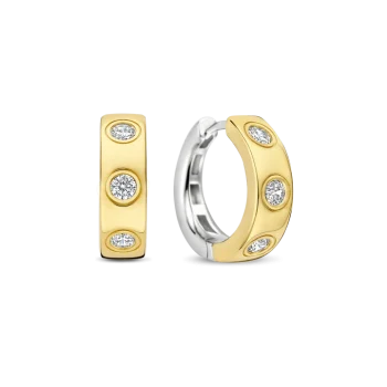 Ti Sento Milano Gold Bezel Set Hoop Earrings