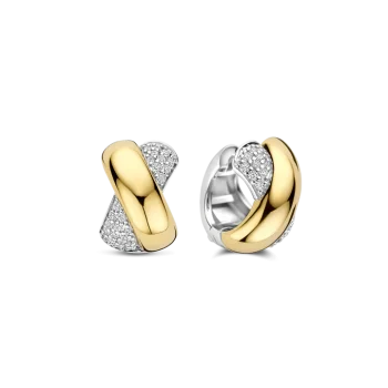Ti Sento Milano Two-Tone Chunky Criss Cross Hoop Earrings