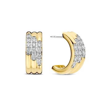 Ti Sento Milano Gold Triple Layer Half Hoop Earrings