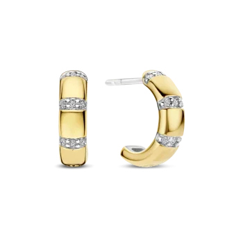 Ti Sento Milano Gold Striped Hoop Earrings