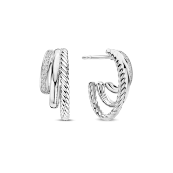 Ti Sento Milano Silver Triple Layer Hoop Earring