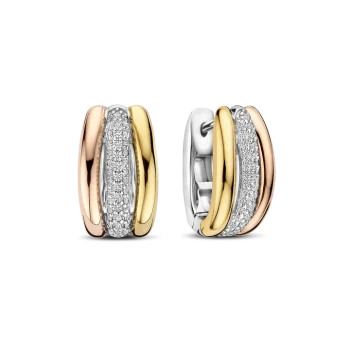 Ti Sento Milano Three-Tone Hoop Earrings