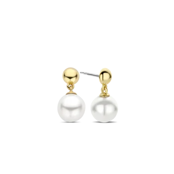 Ti Sento Milano Gold Pearl Drop Earrings