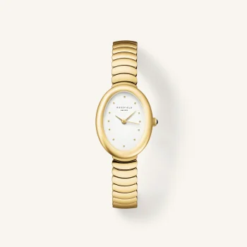 Rosefield Gold Ovale White Dial Watch