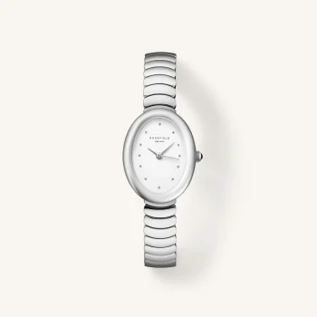 Rosefield Silver Ovale White Dial Watch