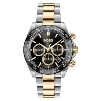 Boss Gents Two-Tone Black Dial Watch