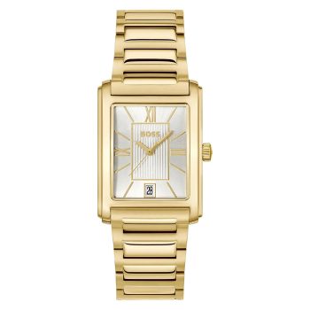 Boss Gents Gold Rectangular Dial Watch
