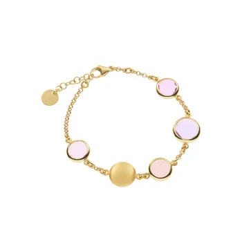 Aquaforte Gold Pale Pink Circle Bracelet