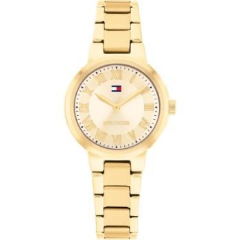 Tommy Hilfiger Ladies Gold Roman Numeral Dial Watch