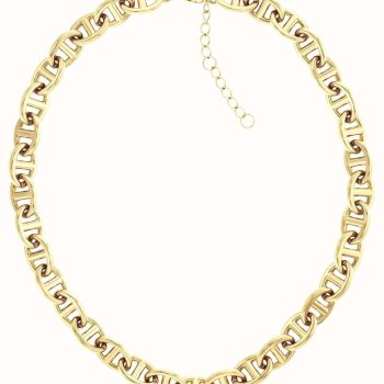 Tommy Hilfiger Ladies Gold Chunky Coffee Bean Link Necklace