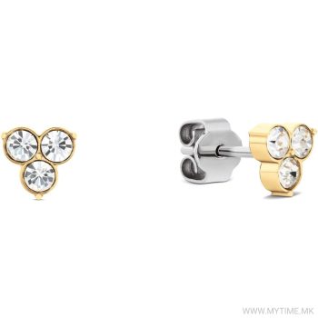 Tommy Hilfiger Ladies Gold 3 Stone Stud Earrings