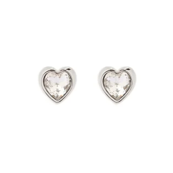 Ted Baker Silver Crystal Heart Stud Earrings