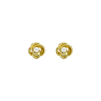 Ted Baker Gold Pearl Flower Stud Earrings