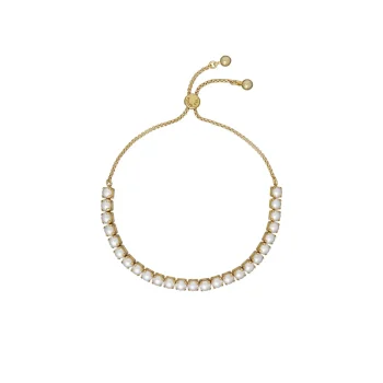 Ted Baker Gold Pearl Drawstring Tennis Bracelet