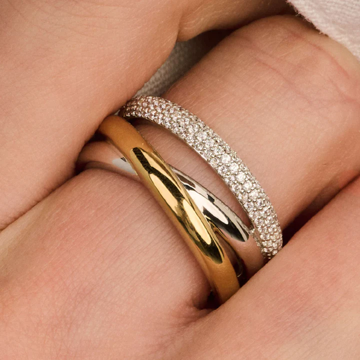 Ti Sento Milano Two-Tone Criss Cross Ring