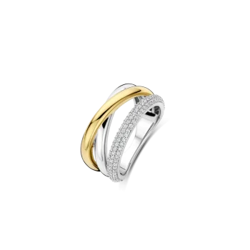 Ti Sento Milano Two-Tone Criss Cross Ring