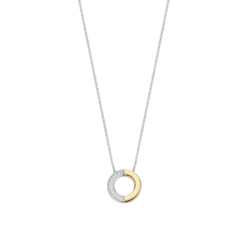Ti Sento Milano Two-Tone Pave Circle Pendant