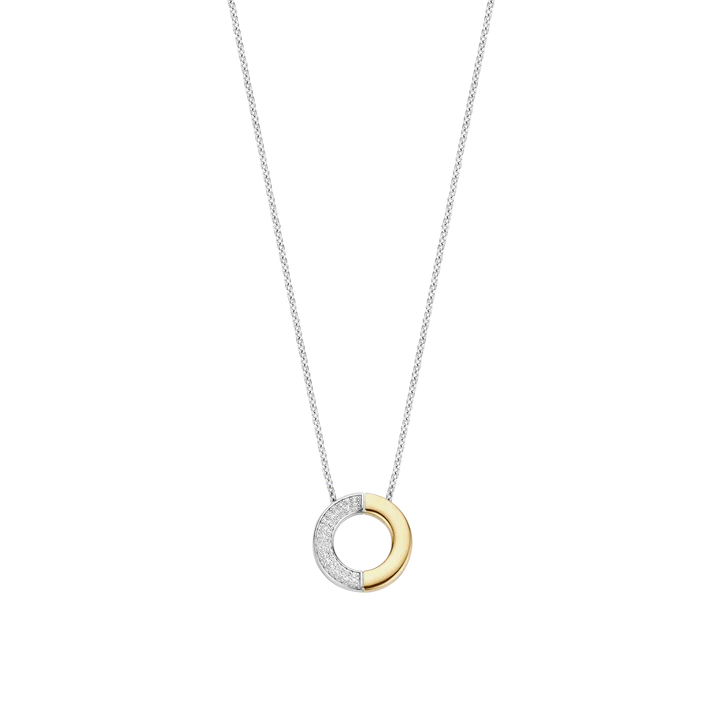 Ti Sento Milano Two-Tone Pave Circle Pendant