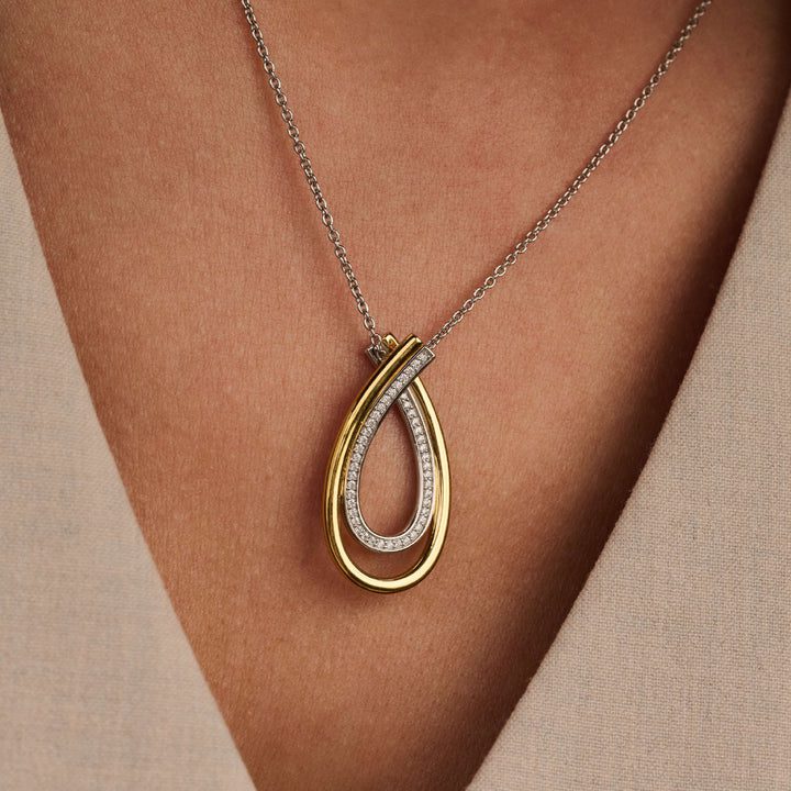 Ti Sento Milano Two-Tone Open Tear Drop Pendant
