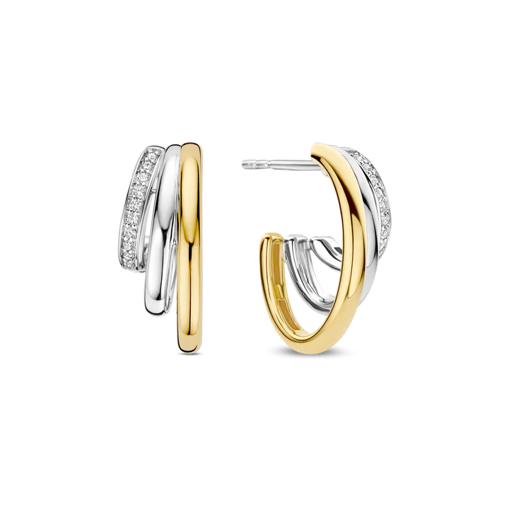 Ti Sento Milano Two-Tone 3 Layer Hoop Earrings