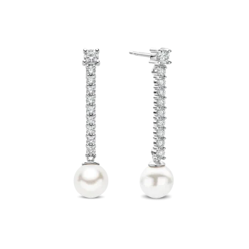 Ti Sento Milano Crystal Pearl Drop Earrings