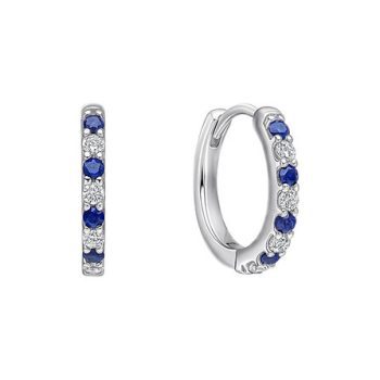 Diamonfire Sapphire and Cubic Zirconia Hoop Earrings