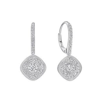 Diamonfire Pave Drop French Hook Earrings