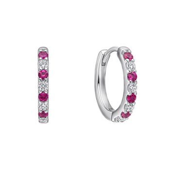 Diamonfire Ruby & Cubic Zirconia Hoop Earrings