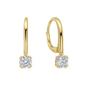 Diamonfire Gold 4 Claw Solitaire French Hook Earring