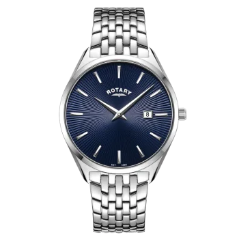 Rotary Gents Silver Ultra Slim Navy Dial Watch