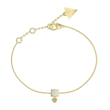 Guess Gold Pave Heart Charm Bracelet