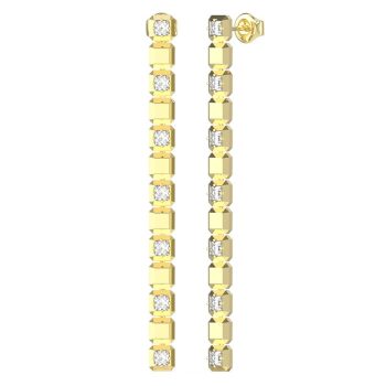 Guess Gold Crystal Tennis Drop Earrings